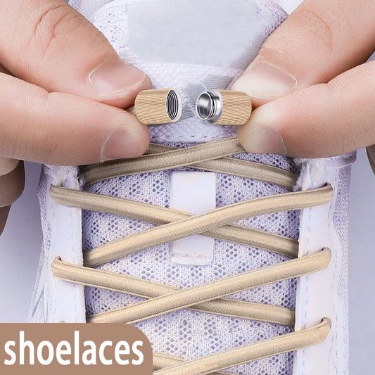 17 colors Round Elastic Laces without ties Metal Buckle Shoelace Sneakers Quick shoelaces Shoe Accessories 1Pair/2Pair