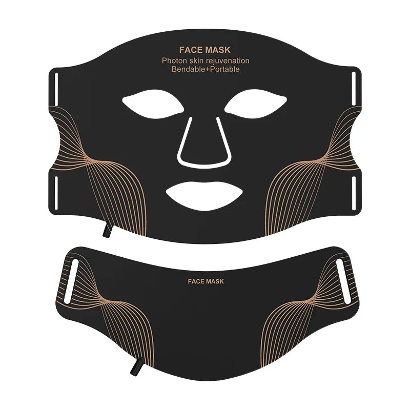 7 Color LED Face Mask with Neck Wireless Portable Red Light Therapy for Anti-Aging, Wrinkles, Skin Rejuvenation, Home Use