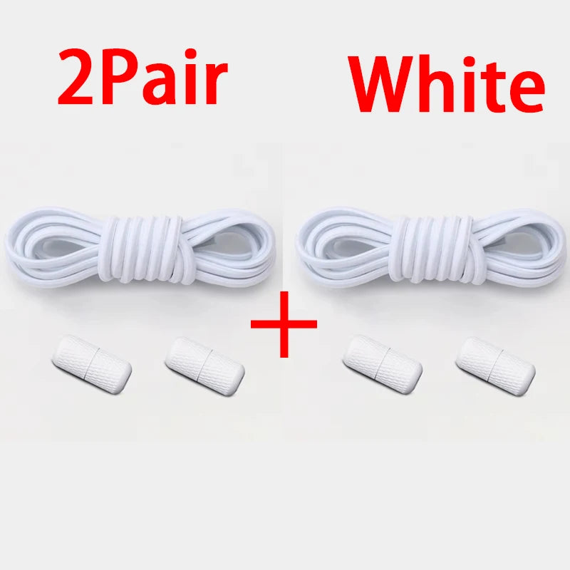 17 colors Round Elastic Laces without ties Metal Buckle Shoelace Sneakers Quick shoelaces Shoe Accessories 1Pair/2Pair